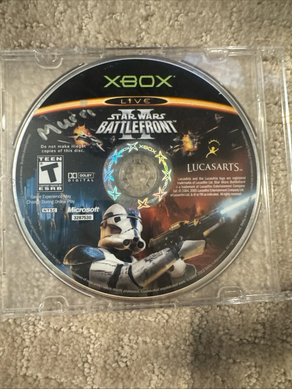 Microsoft Xbox Star Wars Battlefront Disc - Black & Orange Artwork